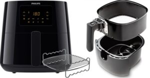 Philips air fryer HD9270 with removable basket and metal rack accessories