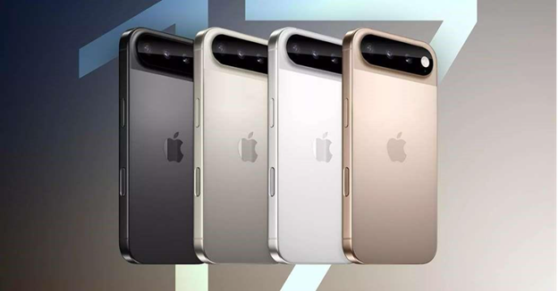 iPhone 17 Pro lineup in black, silver, gold, and gray colors