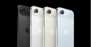 iPhone 17 Air models in black, white, gold, and blue colors