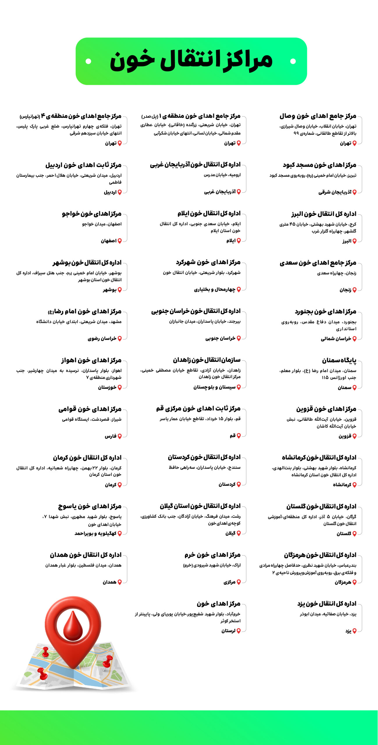 فهرست ۳۲ مرکز انتقال خون با تخفیف رفت و برگشت اسنپ