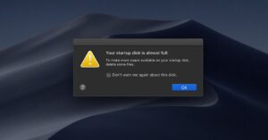 low disk space warning causing slow laptop performance and system slowdown
