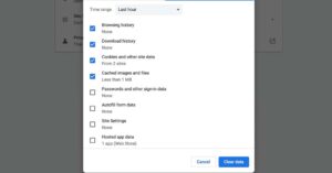 clearing browser cache and data to improve laptop speed and fix performance issues