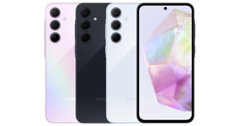 ```text
Samsung Galaxy A series smartphones in multiple colors
```