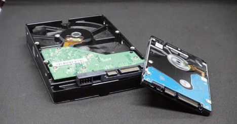 Internal hard drives with exposed circuit boards and connectors
