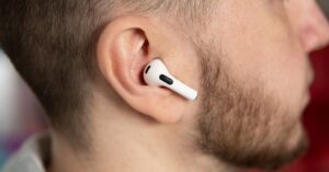 AirPods Pro worn in ear for calls, music, and noise cancellation