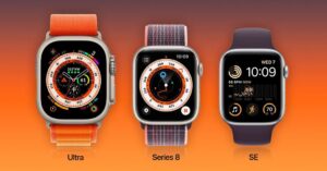 Apple Watch Ultra vs Series 8 vs SE comparison display