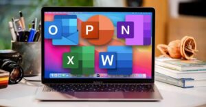 MacBook Air running Microsoft Office apps for productivity and everyday work