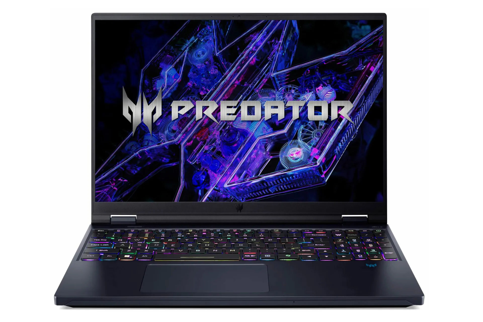 Acer Predator gaming laptop with RGB backlit keyboard and Predator logo displayed on the screen