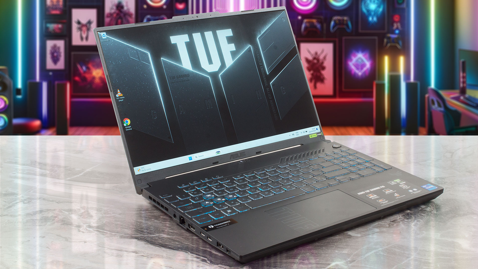 ASUS TUF Gaming laptop with durable build and powerful performance for modern gaming and multitasking.