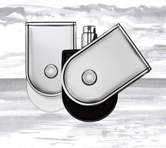 Hermès Voyage d’Hermès perfume bottle with signature travel-inspired design and elegant minimalist packaging. 