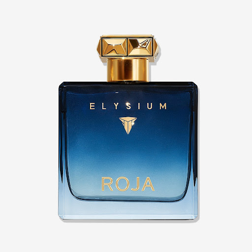 Roja Elysium Parfum Cologne bottle with luxurious fresh citrus aromatic fragrance and elegant design. 