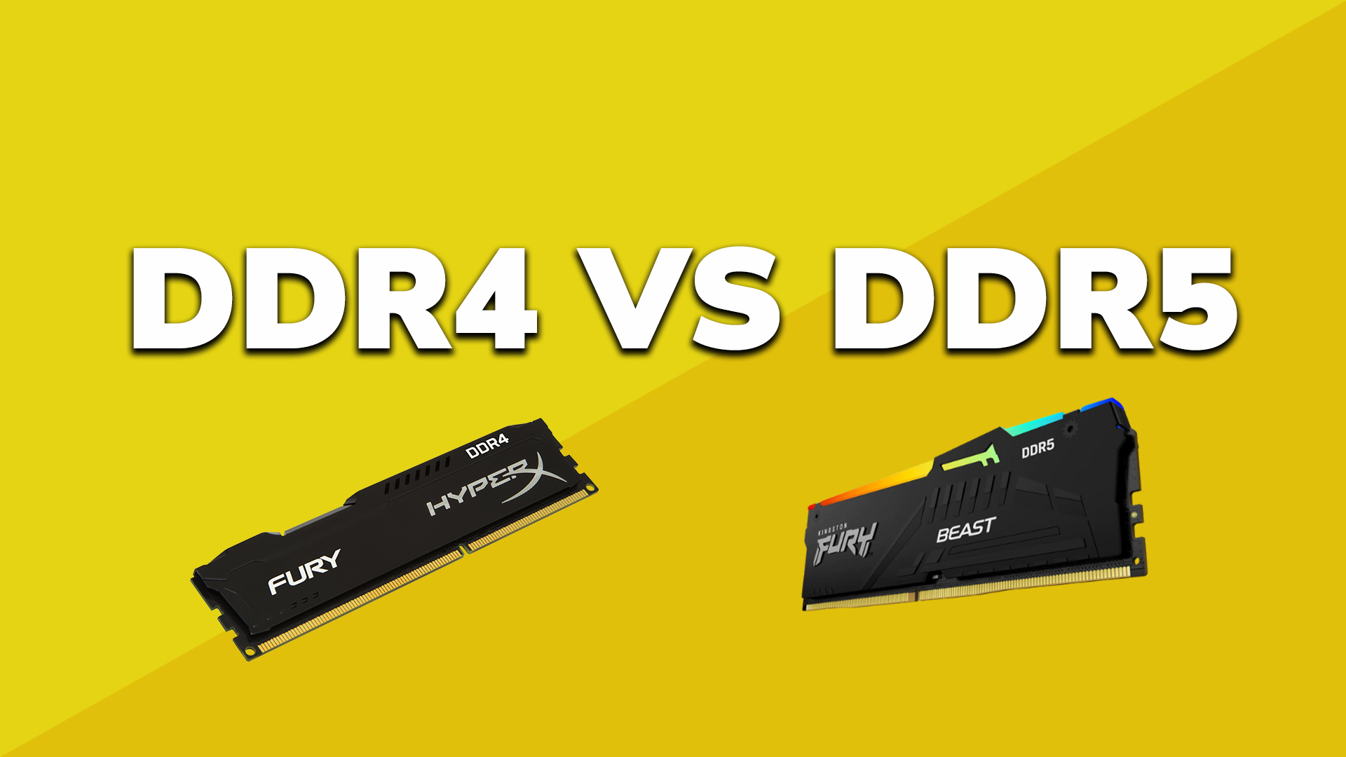 DDR4 and DDR5 RAM modules comparison showing differences between memory generations.