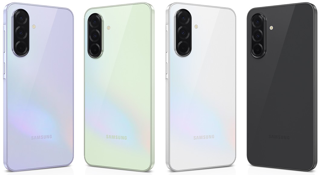 Samsung Galaxy A36 shown in four colors with triple rear cameras.

