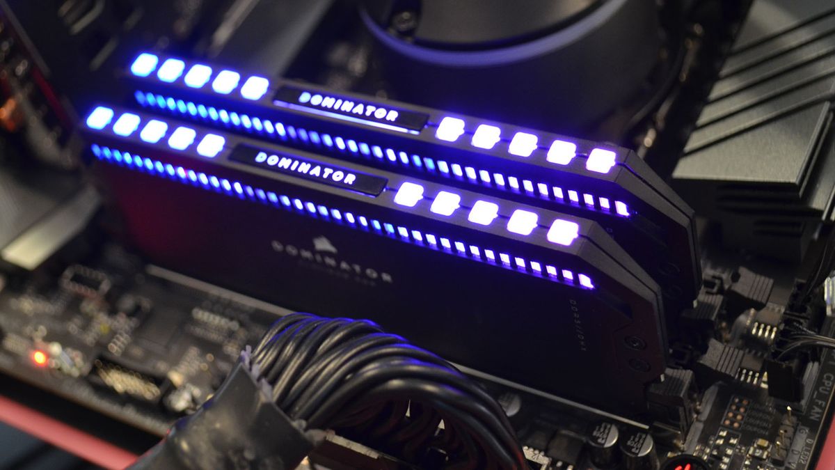RGB gaming RAM modules installed on a computer motherboard.