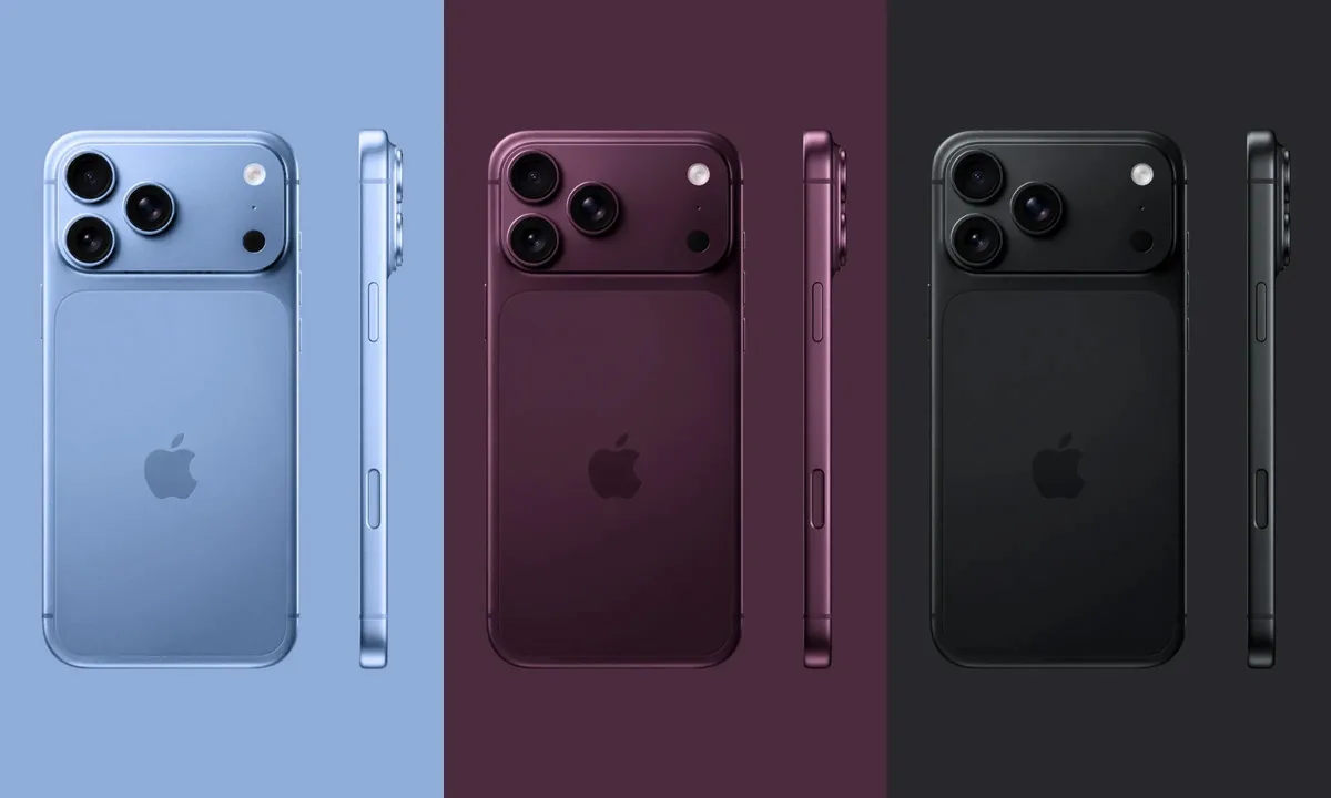 iPhone 18 Pro models in blue, purple, and black color options